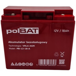 Батарея до ДБЖ polBAT AGM 12V-18Ah (PB-12-18-A)