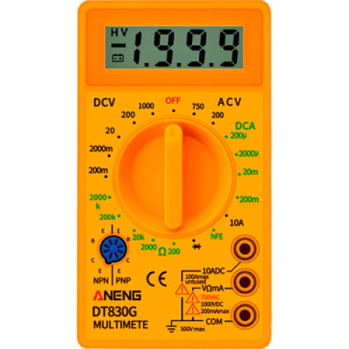 Цифровий мультиметр ANENG AN-DT830G, V, A, R, C, функція hFE (AN-DT830G)