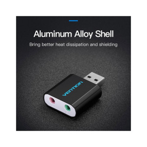 Звукова плата VENTION USB External Sound Card Black Metal Type (VAB-S17-B)