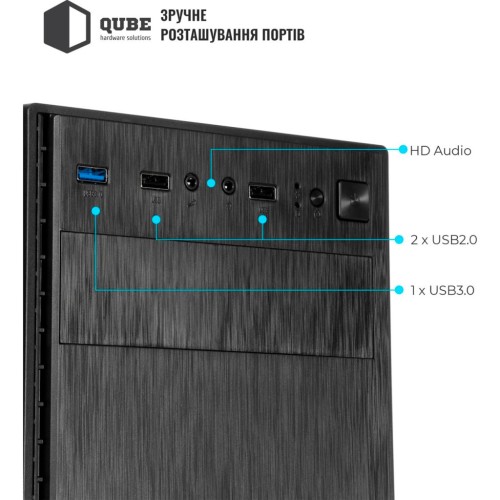 Корпус Qube QBG10M 400W Black (QBG10M_MN4U3)