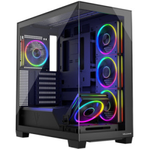 Корпус Modecom VOLCANO STELLAR ARGB MIDI 5x120mm fans BLACK (AT-STELLAR-5F-ARGB-10)