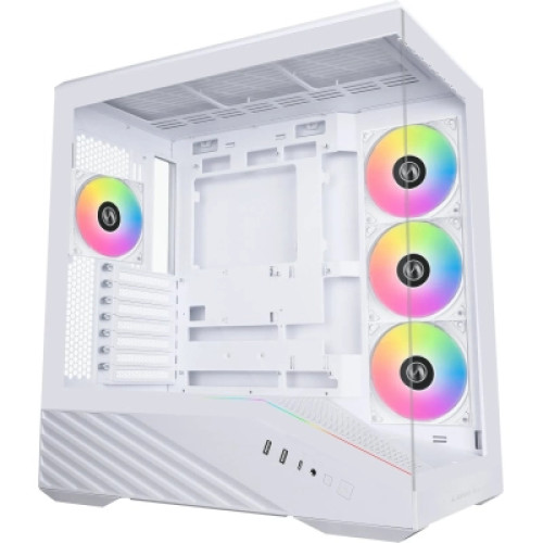 Корпус для ПК Lian Li V100R case with pre-installed four 120mm RGB PWM fan, White (G99.V100RW.01)