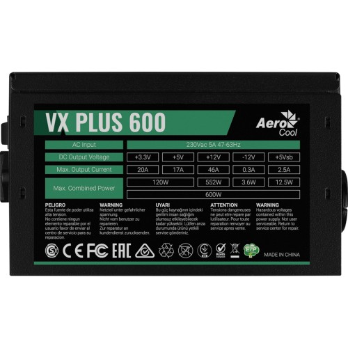 Блок живлення AeroCool 600W VX PLUS 600 (4713105962772)