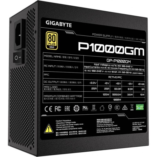 Блок живлення GIGABYTE 1000W (P1000GM)