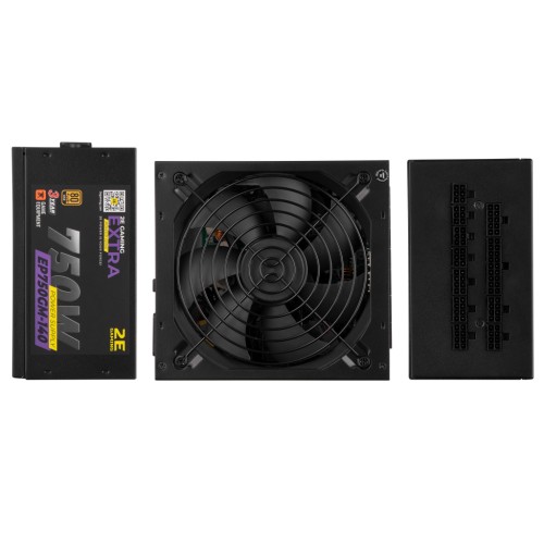 Блок живлення 2E GAMING EXTRA POWER (750W), >90, 80+ Gold, 140mm, 1xMB 24pin(20+4), 1xCPU 8pin(4+4), 4xMolex, 6x (2E-EP750GM-140)