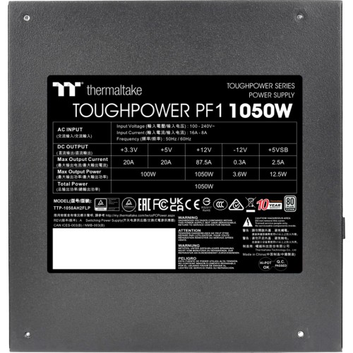 Блок живлення ThermalTake 1050W Toughpower PF1 80 Plus Platinum (PS-TPD-1050FNFAPE-1)