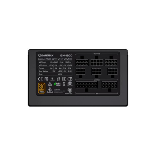 Блок живлення Gamemax 600W GM-600 Modular (GM-600 Modular)