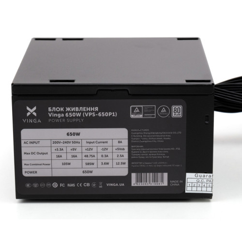 Блок живлення Vinga 650W (VPS-650P1) Блок живлення Vinga 650W (VPS-650P1)