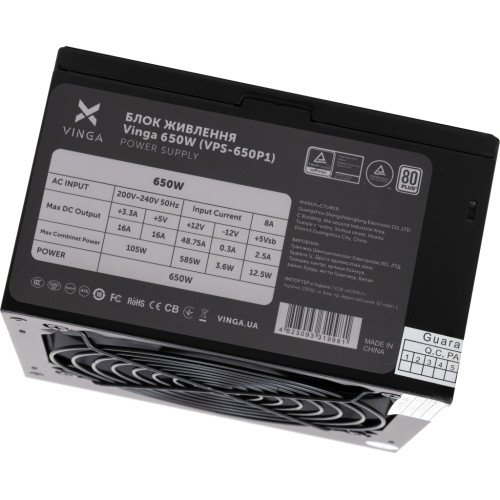 Блок живлення Vinga 650W (VPS-650P1) Блок живлення Vinga 650W (VPS-650P1)