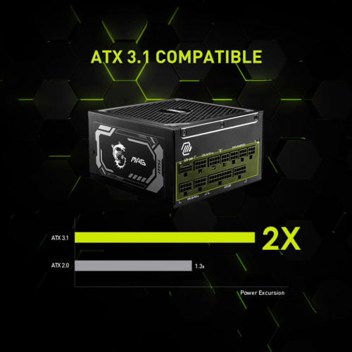 Блок живлення MSI 1000W (MAG A1000GL PCIE5)