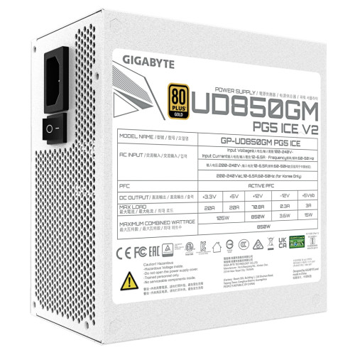Блок живлення GIGABYTE 850W (GP-UD850GM PG5 ICE) Блок живлення GIGABYTE 850W (GP-UD850GM PG5 ICE)