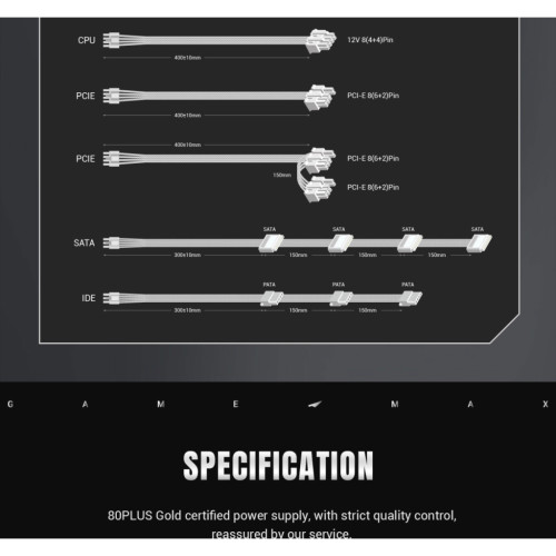 Блок живлення Gamemax 650W (GS 650G WH V25)