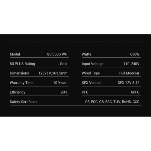 Блок живлення Gamemax 650W (GS 650G WH V25)