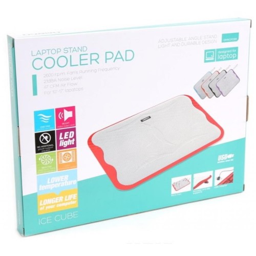 Підставка до ноутбука Omega Ice Cube Laptop Cooler Pad Red (OMNCPCBR)