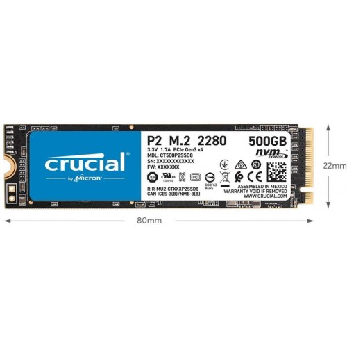 Накопичувач SSD M.2 2280 250GB Micron (CT250P2SSD8)