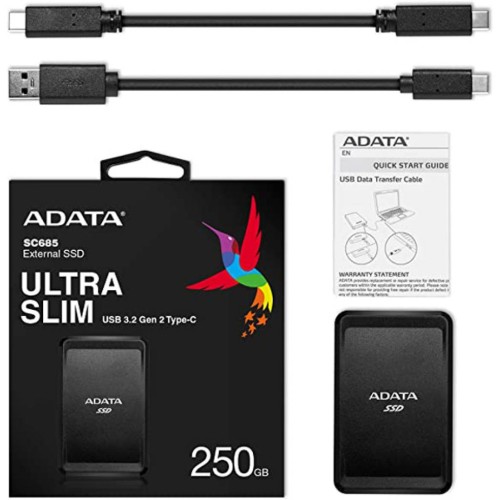 Накопичувач SSD USB 3.2 250GB ADATA (ASC685-250GU32G2-CBK)