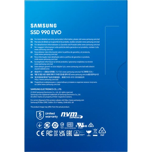 Накопичувач SSD M.2 2280 1TB 990 EVO Samsung (MZ-V9E1T0BW)