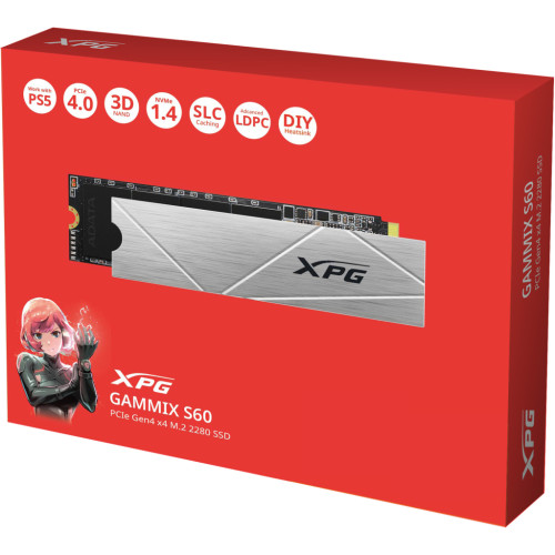 Накопичувач SSD M.2 2280 512GB XPG GAMMIX S60 ADATA (AGAMMIXS60-512G-CS)