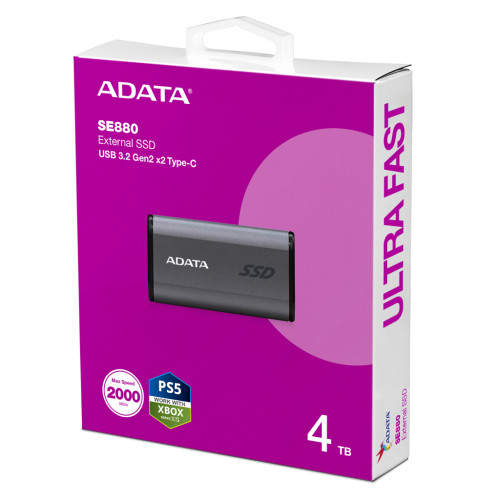 Накопичувач SSD USB 3.2 4TB SE880 ADATA (AELI-SE880-4TCGY) Накопичувач SSD USB 3.2 4TB SE880 ADATA (AELI-SE880-4TCGY)