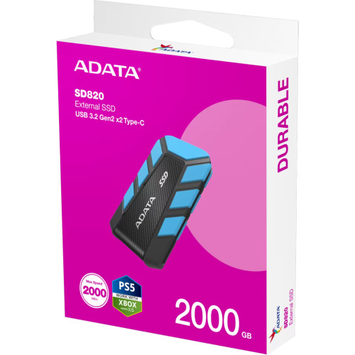 Накопичувач SSD USB 3.2 2TB SD820 ADATA (SD820-2000G-CBU) Накопичувач SSD USB 3.2 2TB SD820 ADATA (SD820-2000G-CBU)