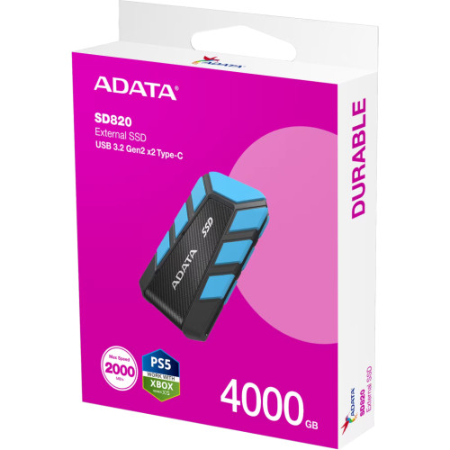 Накопичувач SSD USB 3.2 4TB SD820 ADATA (SD820-4000G-CBU) Накопичувач SSD USB 3.2 4TB SD820 ADATA (SD820-4000G-CBU)