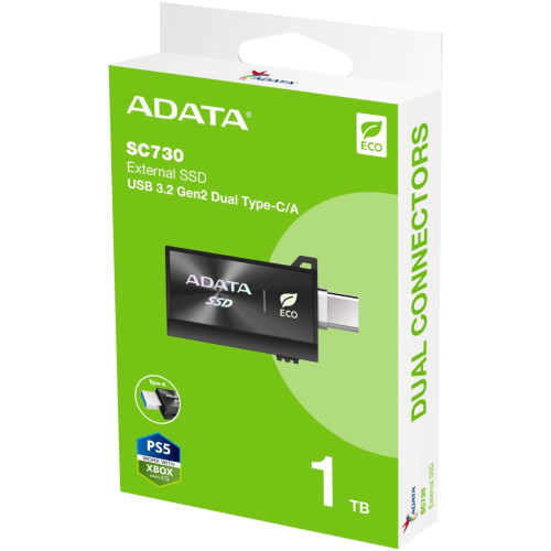 Накопичувач SSD USB 3.2 1TB SC730 ADATA (SC730-1T-CACTI) Накопичувач SSD USB 3.2 1TB SC730 ADATA (SC730-1T-CACTI)