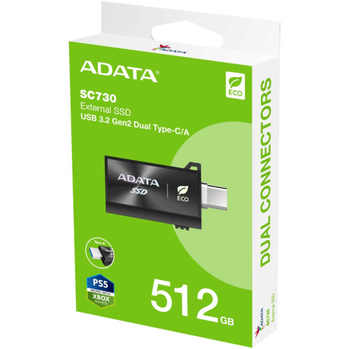 Накопичувач SSD USB 3.2 512GB SC730 ADATA (SC730-512G-CACTI) Накопичувач SSD USB 3.2 512GB SC730 ADATA (SC730-512G-CACTI)