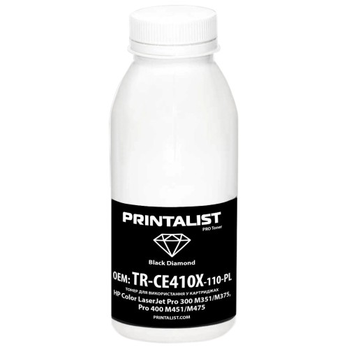 Тонер HP CLJ Pro 300 M351/M375, Pro 400 M451/M475, 110г Black Printalist (TR-CE410X-110-PL)