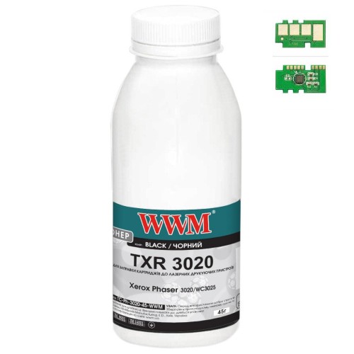 Тонер Xerox Ph3020/WC3025, 45г Black, chip WWM (TC-Ph-3020-45-WWM)