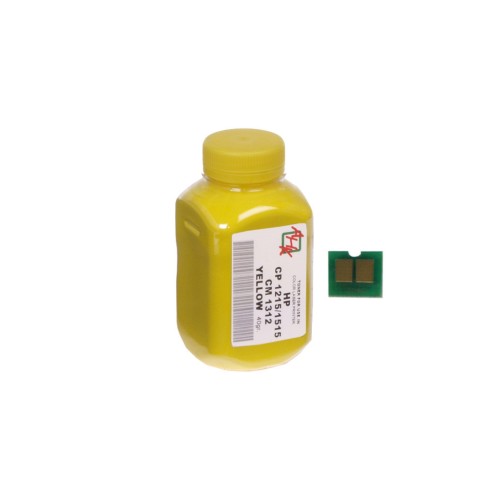 Тонер HP CLJ CP1215/CP1515/CM1312 40г Yellow+chip AHK (1500160)