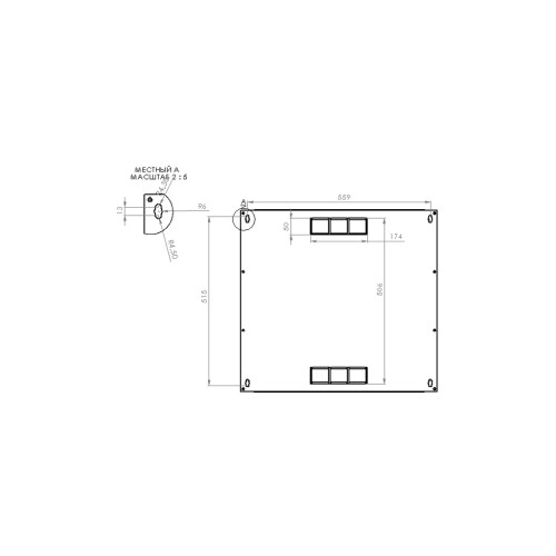 Шафа настінна CMS 12U, 600*600*640mm (UA-MGSWL126B)