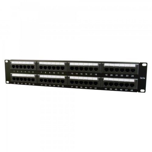 Патч-панель 19 48xRJ-45 UTP cat.5е, 2U, тип 110 Cablexpert (NPP-C548CM-001)