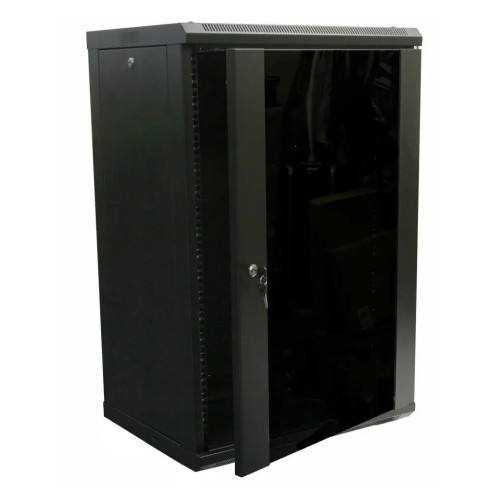 Шафа настінна Hypernet 18U 19 600x450 (WMNC-18U-FLAT-AC- BLACK)