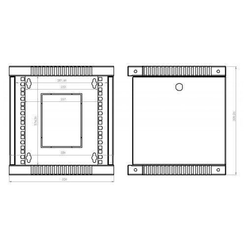 Шафа настінна CMS 6U 10 320x300x335 (UA-ШТК-6U-BK)