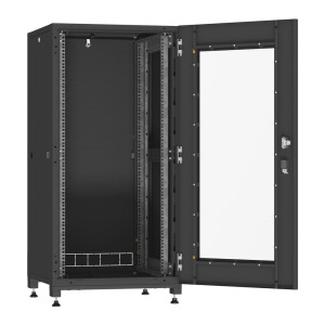 Шафа напольна Ipcom 24U, 600x800 (С-24U-06х08-ДC-ПГ-9005) (С-24U-06х08-ДC-ПГ-9005)