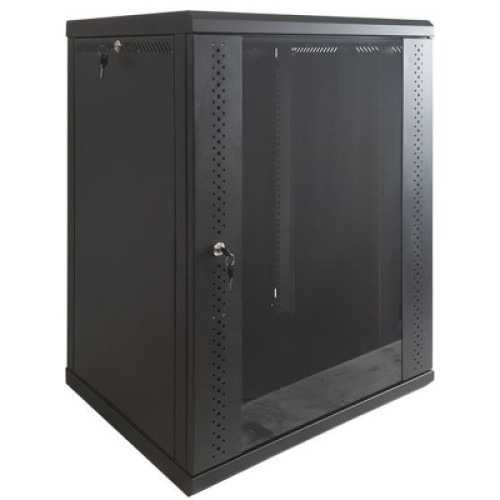 Шафа настінна Eserver 12U 600х600х637 (Ш*Г*В), скло (ES-Е1260B)