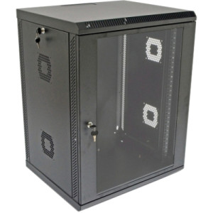 Шафа настінна CMS 15U 600х500х773 мм (Ш*Г*В), акрилове скло, чорна (UA-MGSWA155B)