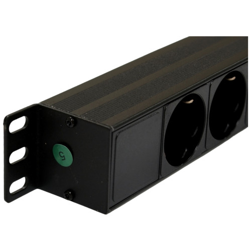 Силовий блок 0U 24 роз. нім. станд., 32А, з індикат., шнур 3х4мм2, 3 м Kingda (KD-PDU-EU-1U-24P)