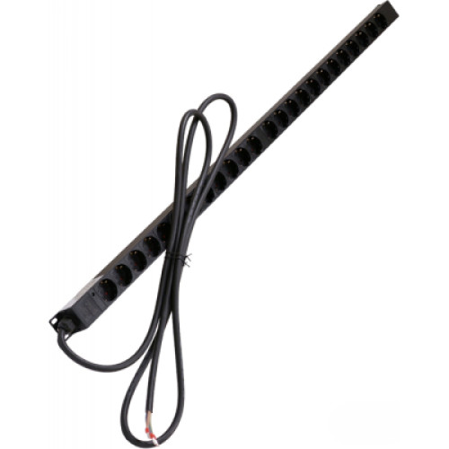 Силовий блок 0U 24 роз. нім. станд., 32А, з індикат., шнур 3х4мм2, 3 м Kingda (KD-PDU-EU-1U-24P)