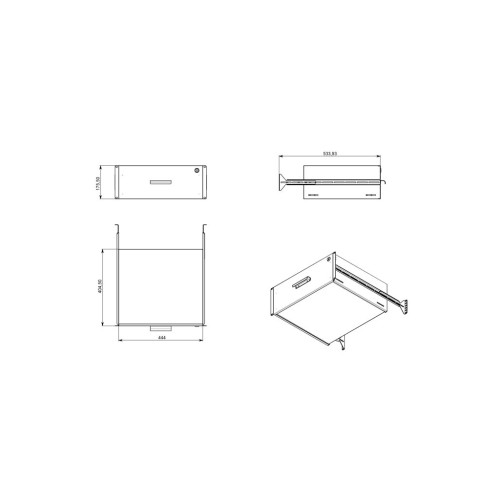 Ящик для документів 2U глибина 400 мм Eserver (40015)