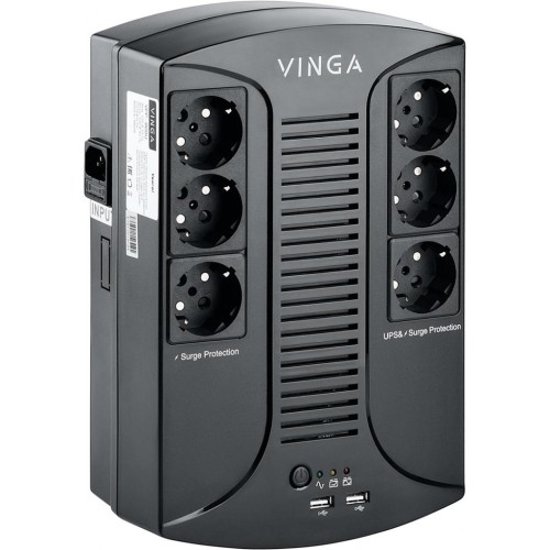 Пристрій безперебійного живлення Vinga 800VA-PU, 2USB*5V /1A (VPP-800U)