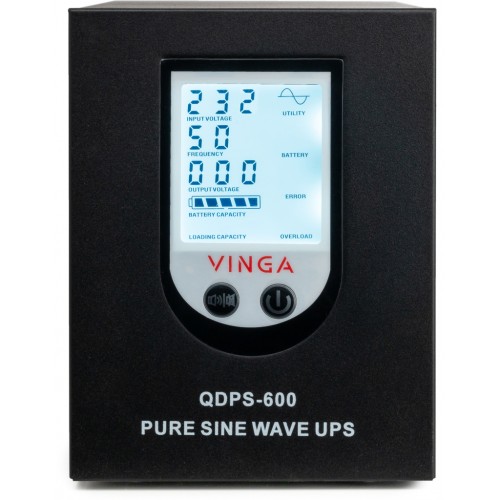 Пристрій безперебійного живлення Vinga QDPS-600 600VA LCD (QDPS-600)