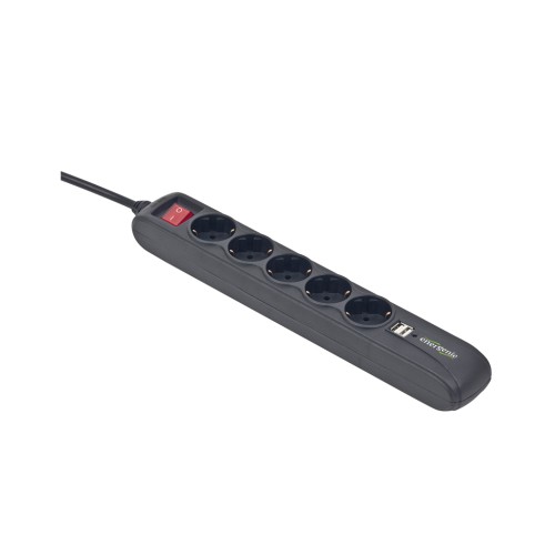 Мережевий фільтр живлення EnerGenie SPG5-U-5 Power strip with USB charger, 5 sockets, (SPG5-U-5)