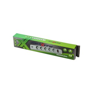 Мережевий фільтр живлення Maxxtro PWE-05K-1.8, серый, 1.8 м кабель, 5 розеток, USB зарядка 2А (PWE-05K-1.8)