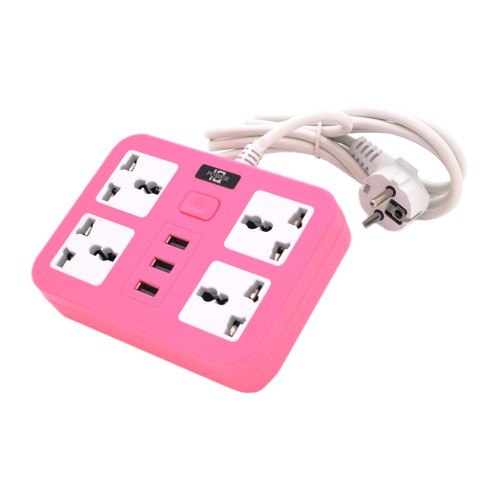 Мережевий фільтр живлення Voltronic TВ-Т15, 4роз, 3*USB Pink (ТВ-Т15-Pink)