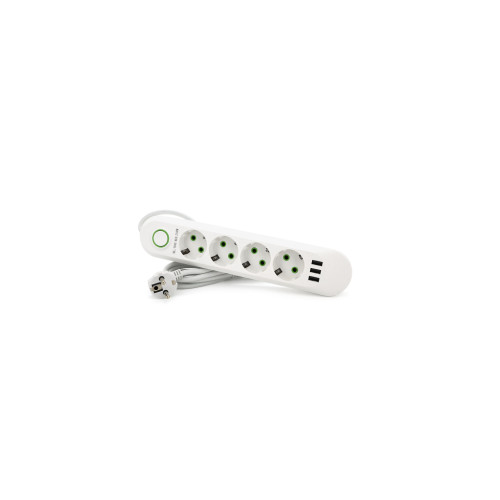 Мережевий фільтр живлення Voltronic F04U, 4роз EU, 3*USB White (F04U-White)