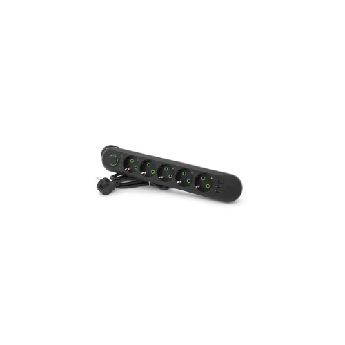 Мережевий фільтр живлення Voltronic F05U, 5роз EU, 3*USB Black (F05U-Black)