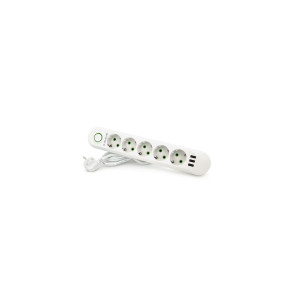 Мережевий фільтр живлення Voltronic F05U, 5роз EU, 3*USB White (F05U-White)