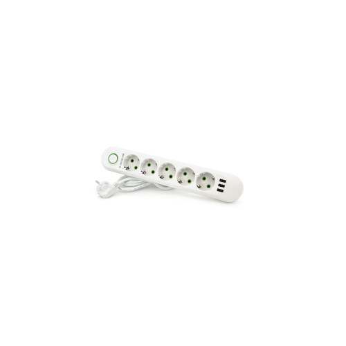 Мережевий фільтр живлення Voltronic F05U, 5роз EU, 3*USB White (F05U-White)