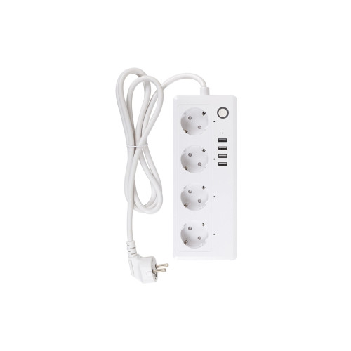 Мережевий фільтр живлення TUYA Smart 1.8м, 16A, 4*розетки/4*USB (HS082383)
